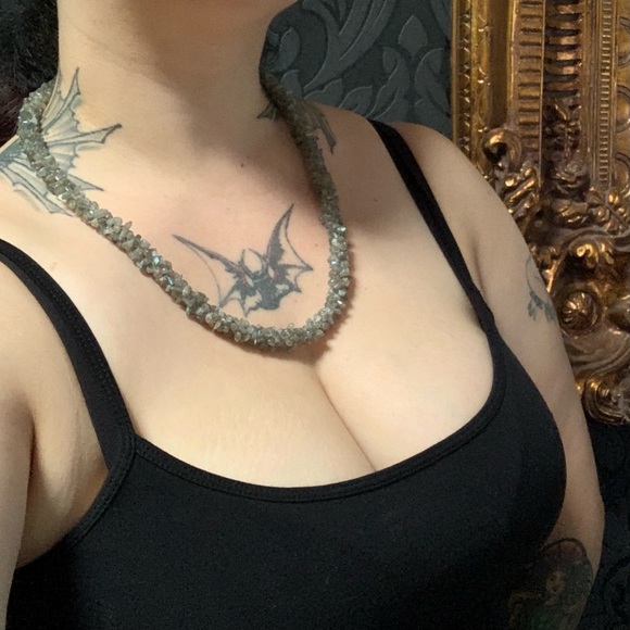 Vintage Labradorite Chip Sterling Silver necklace - Picture 12 of 12